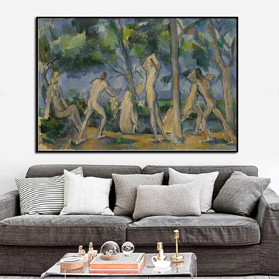 Cezanne Seven naked Мужчины Холст Искусство Постеры для украшения дома абстрактная картина холст настенная картина Картина Спальня Декор без рамки