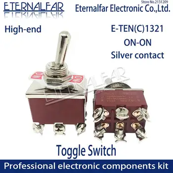 

High-end E-TEN1321 Quality Silver Contact DPST 12MM 16A 250V AC ON-ON 6 Pin Reset Rocker Toggle Slide Switch Waterproof