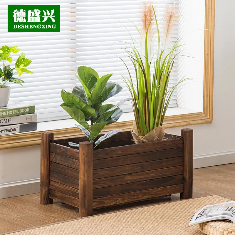

New Style outside Anti-Quality Flower shi zhong Households Basin Platform Trough Outdoor Carbon Lignified Potted Plant Flower Bo