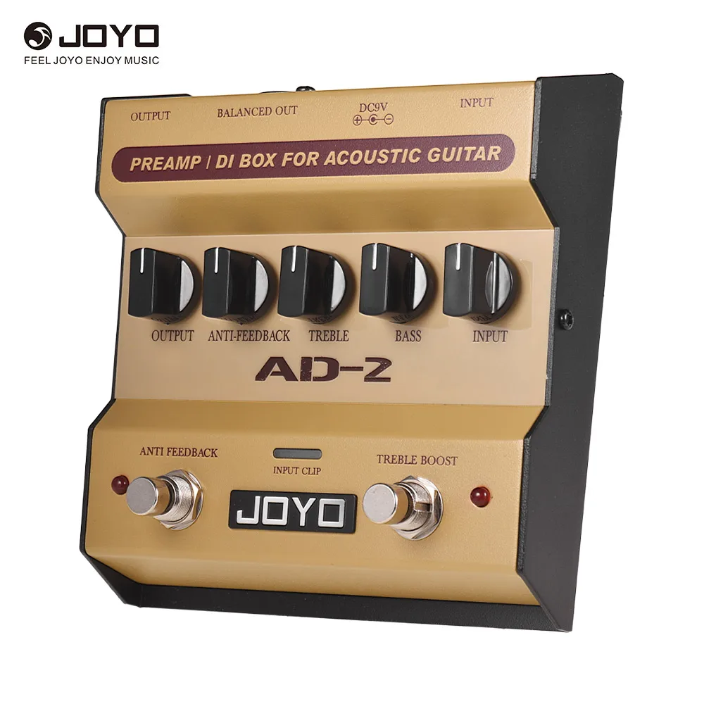 JOYO AD-2 Портативный предусилитель DI Box Акустическая Гитара педаль эффектов 2-полосный баланс с 5 базовыми регуляторами мелодии аксессуары для гитары
