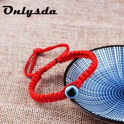 Onlysda Lucky Kabbalah красные нити браслеты с амулетом Хамса синий Турецкий Дурной глаз Шарм для женщин ручной работы дружбы ювелирные изделия OSL164 - Окраска металла: B