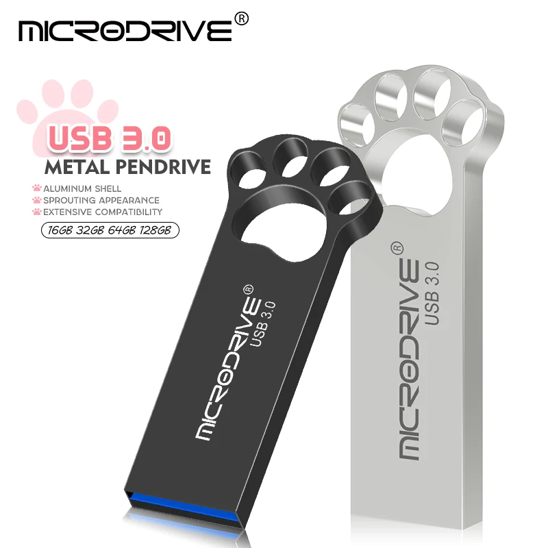 Cat claw metal USB 3.0 flash drive 16GB 32GB Pen drive waterproof pendrive 64GB 128GB thumb U disk memory Stick Gift usb flash drive,flash drive