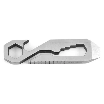 

Stainless Steel Outdoor Carabiner Clip Bottle Opener Keychain Ring Climbing Multifunction EDC Card Tool 8 In 1