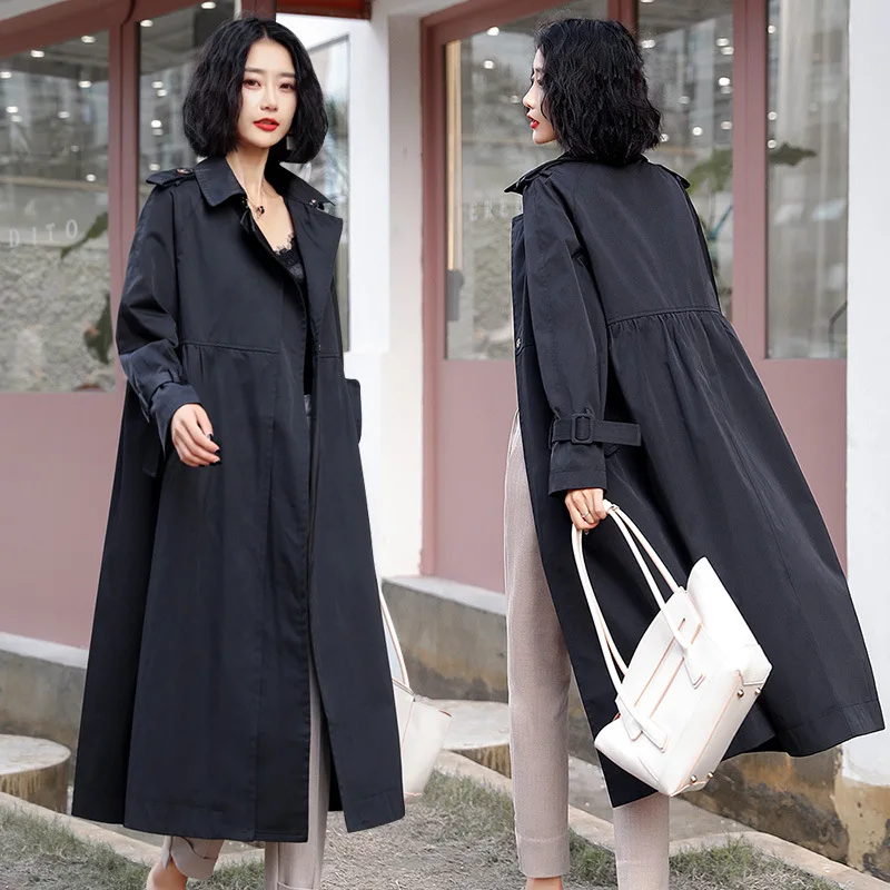 

2019 Autumn Clothing Europe And America Elegant Commuting Mid-length Fashion Trench Coat