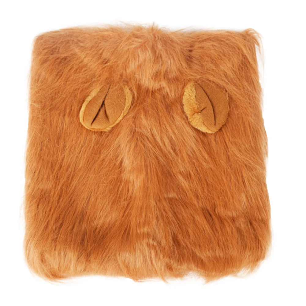 With ear (74cm) Милая одежда для косплея для собак, кошек, Львов, костюм для преображения гривы, теплый парик для больших собак, вечерние украшения с ушками, аксессуары для домашних животных - Цвет: With ear (74cm)