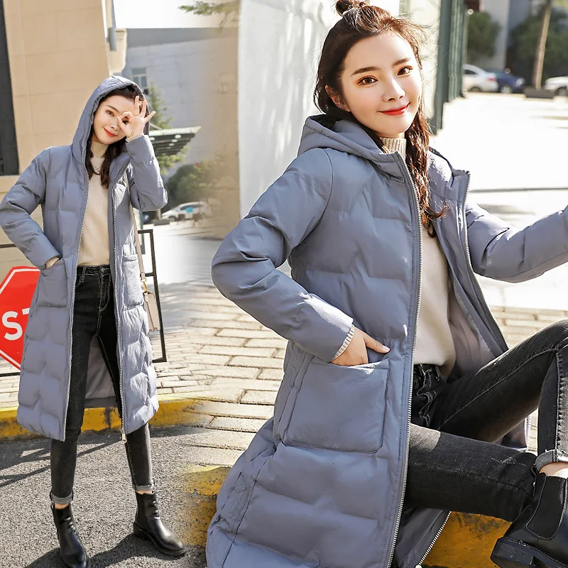 

Cotton Coat Mid-length 2019 Winter New Style Cotton-padded Jacket CHIC down Coat Dongdaemun Cotton-padded Clothes Women's Hooded