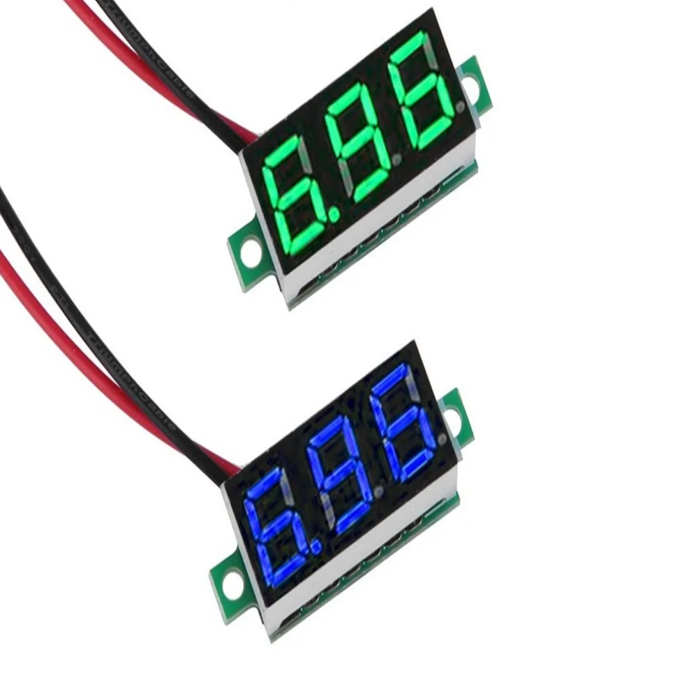 008a DC 3-30 в 0,3" 2 провода мини светодиодный цифровой панель Измеритель Напряжения 3-цифровой Регулировка вольтметр автомобильный двигатель по всему миру продвижение Горячая