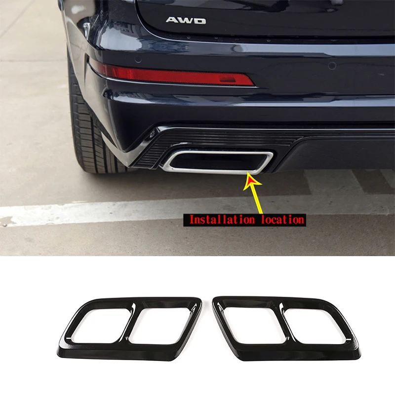 

For Cadillac XT6 2020-2021 stainless steel black car four-out tail throat muffler exhaust pipe cover Car Accessories