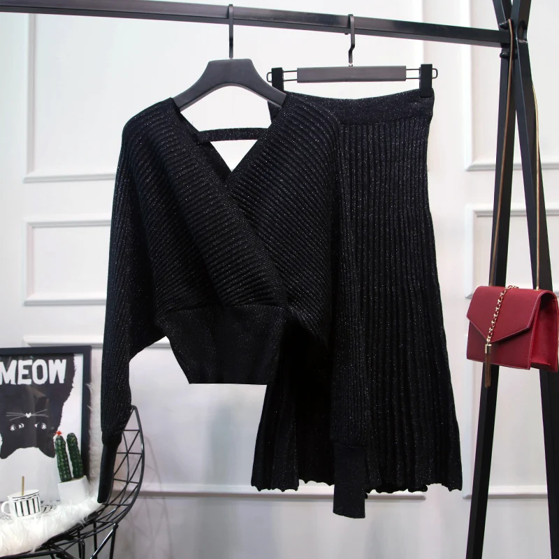 HIGH STREET стильный подиумный костюм набор женский рукав летучая мышь свитер набор Юбки Русалки
