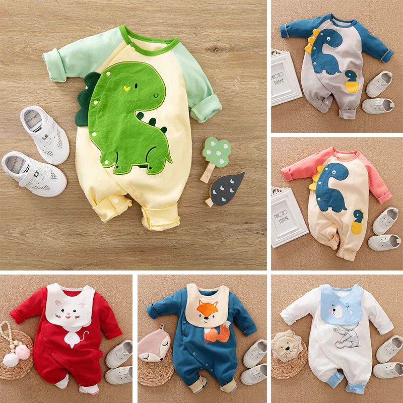 

Newborn Baby Boy Clothing Organic Cotton Overalls Children New Born Girl Clothes Romper Infant Jumpsuit Dinosaur Costume Onesie