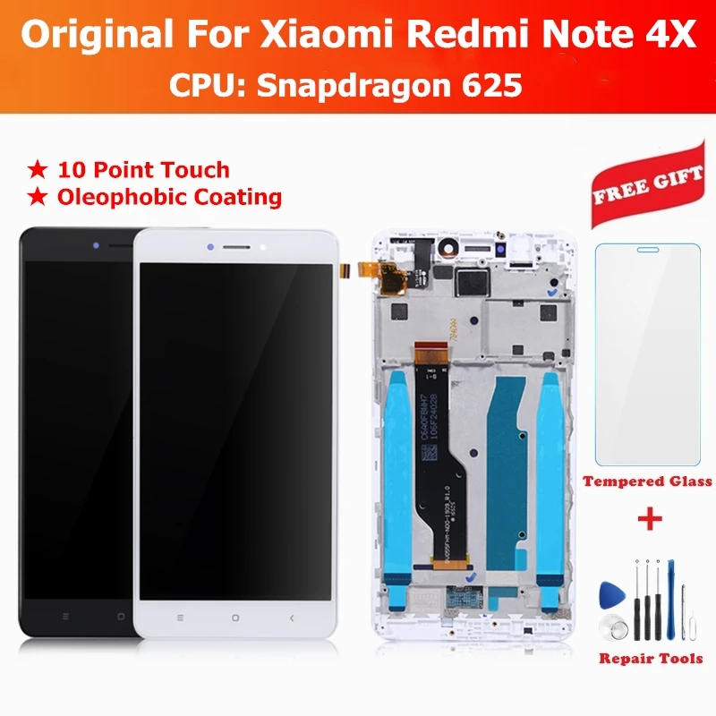 Для Xiaomi Redmi Note 4X3 GB+ 32GB ЖК-дисплей рамка Redmi Note 4X4 GB 64GB Snapdragon 625 ЖК-дисплей дигитайзер Запчасти