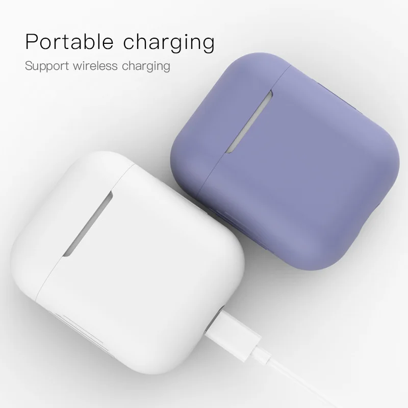 Airpods2 силиконовый чехол применим к apple bluetooth гарнитура чехол 1 или 2 поколения универсальный Анти-падение защитный чехол