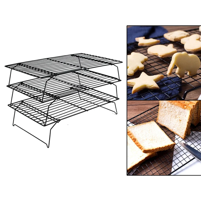 3-tier Stackable Cooling Rack, Stainless Steel Wire Cooking Rack, Used For  Cooking/baking/cooling, Foldable, Dishwasher & Oven Safe