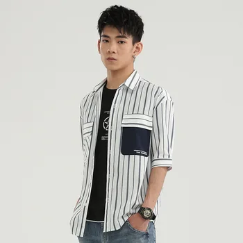 

EWQ / men's wear short-sleeved korean trend short sleeve shirt for male 2020 summer new streetwear fashion loose tops 9Y2069