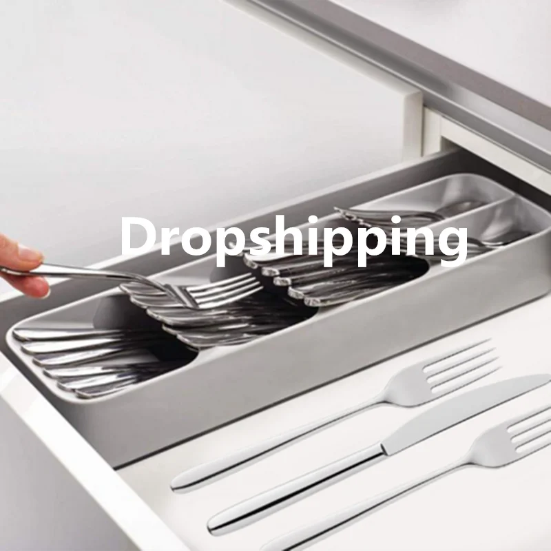 

Dropshipping Kitchen Drawer Organizer Tray Spoon Cutlery Separation Finishing Storage Box Cutlery Kitchen Storage Organization