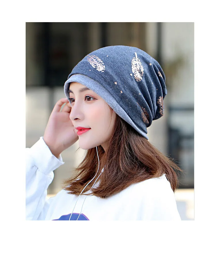 [DINGDNSHOW] Beanies Hat Skullies хлопковая Теплая Зимняя кепка Женская печатная шляпка с цветком шапка трикотажная шапка женская