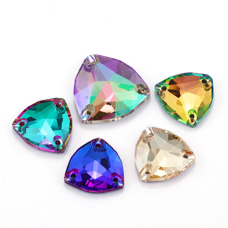 

Color Fat Trilliant Shape K9 Glass Crystal Rhinestone Flatback Sew on Rhinestone Sewing Stone Clothes Craft Jewelry decoration