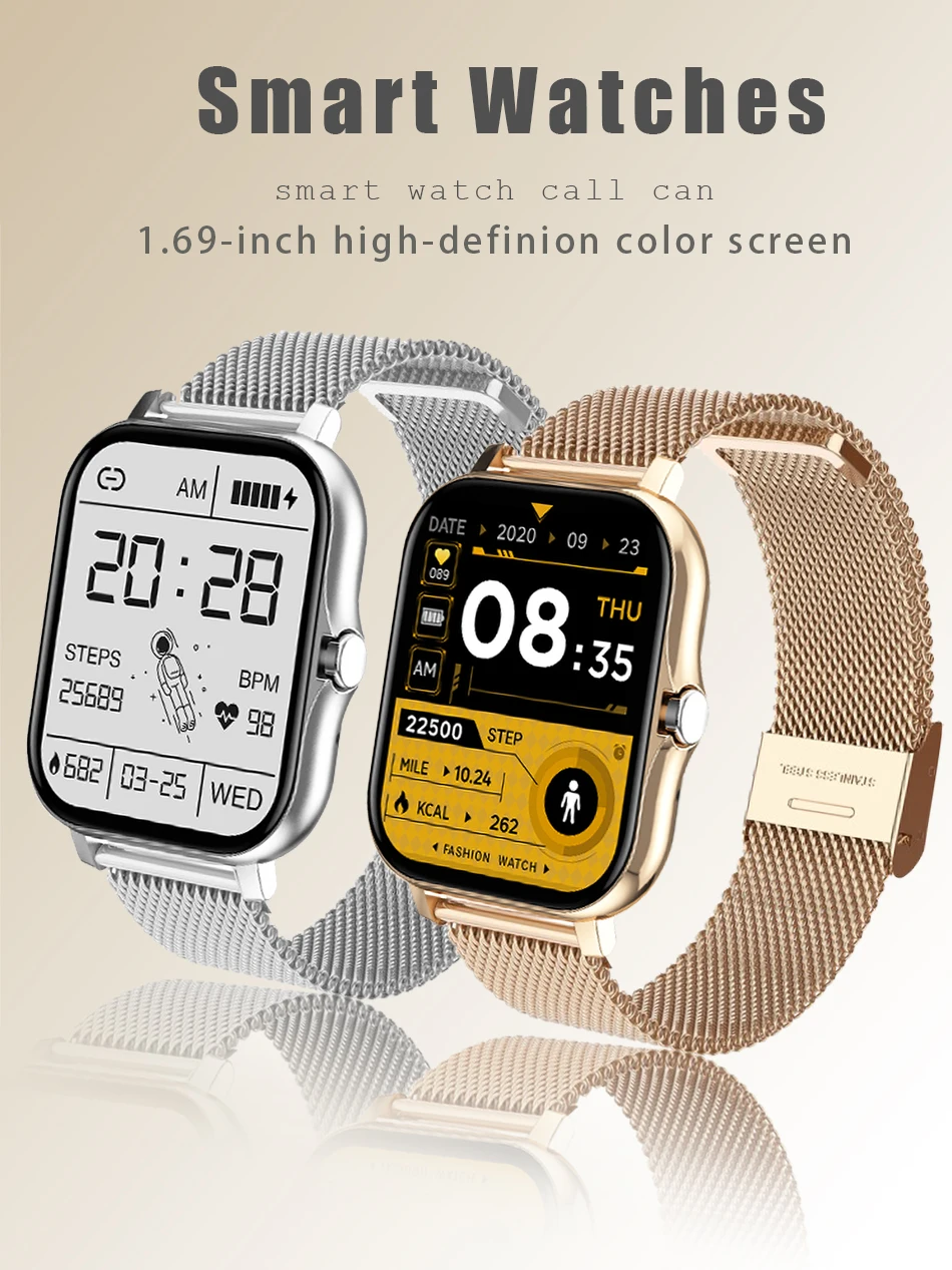 Flossy Mom 1.69" Touch Screen Heart Blood Fitness Smartwatches