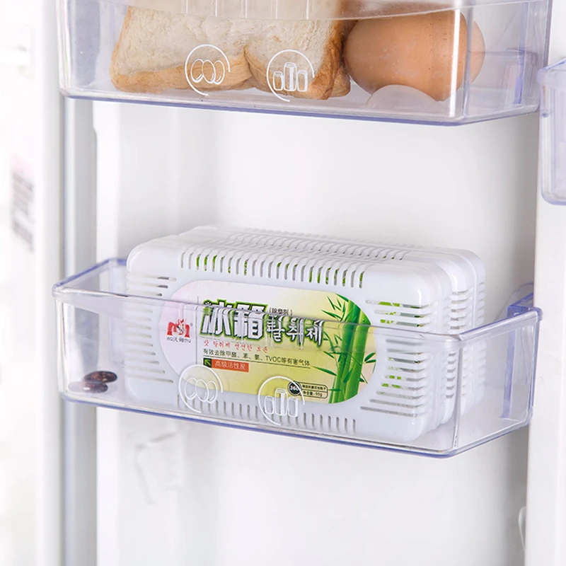 3 Pcs Leaf Shape Fridge Activated Carbon Deodorant Box with Suction Cup