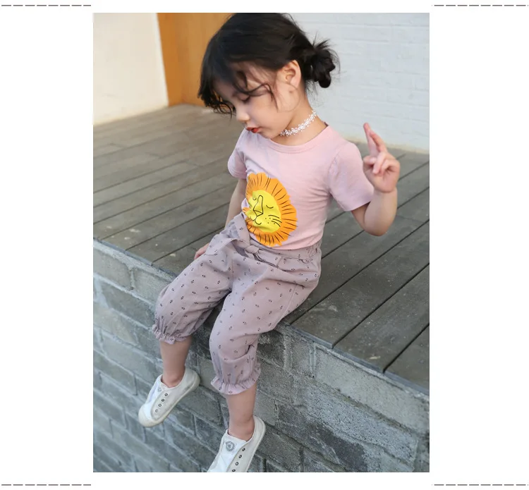 Girls Anti Mosquito Pants Summer New Style CHILDREN'S Garment Baby Lantern Pants Cotton Linen Capri Pants
