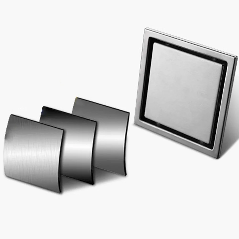 Hair Floor Drain Insert Grates Invisible Anti-odor Antique Stainless Steel Shower Waste Square Shape Bathroom Durable Cover Tile
