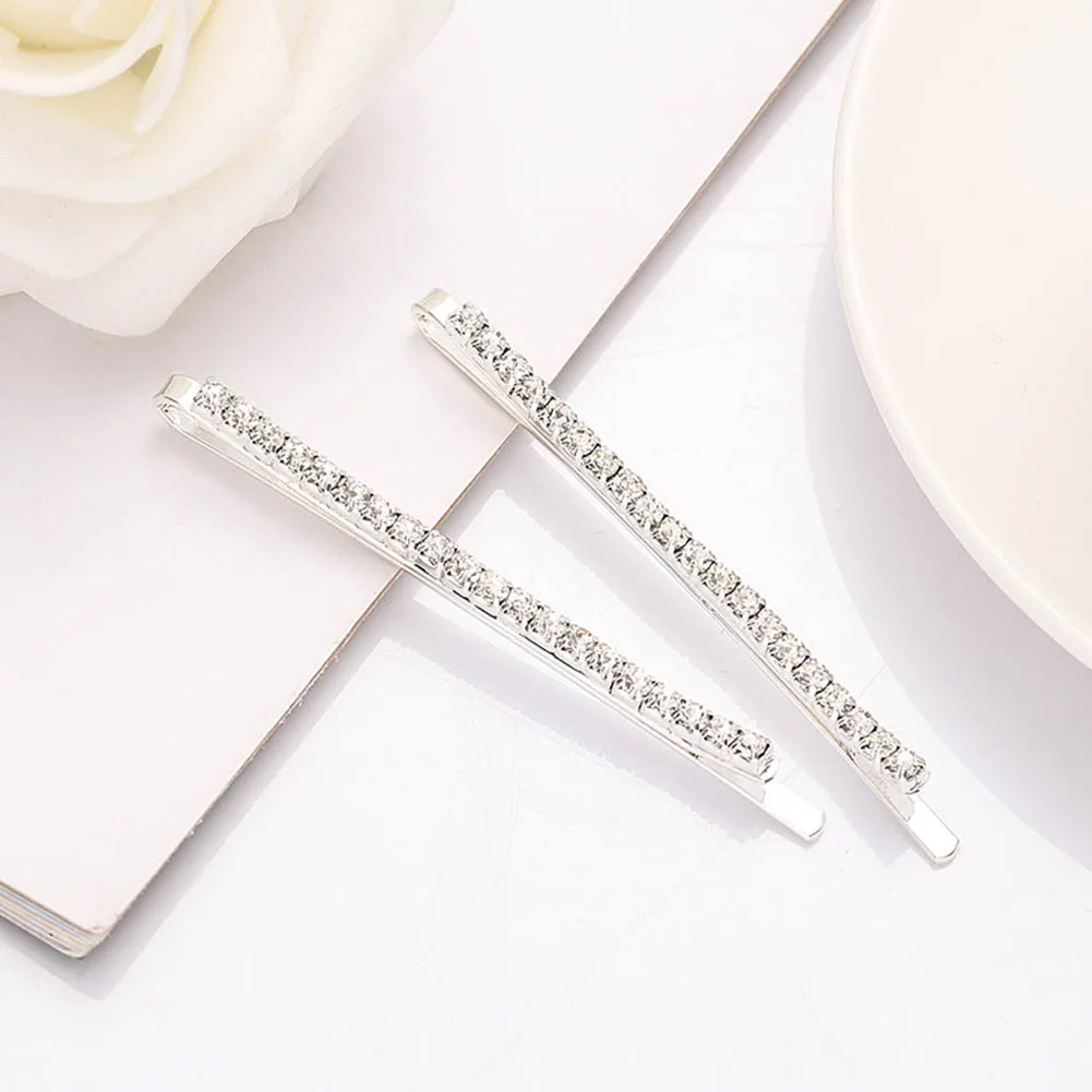 Новинка 2 шт. заколки для волос Стразы с кристаллами А-силуэта в Корейском стиле