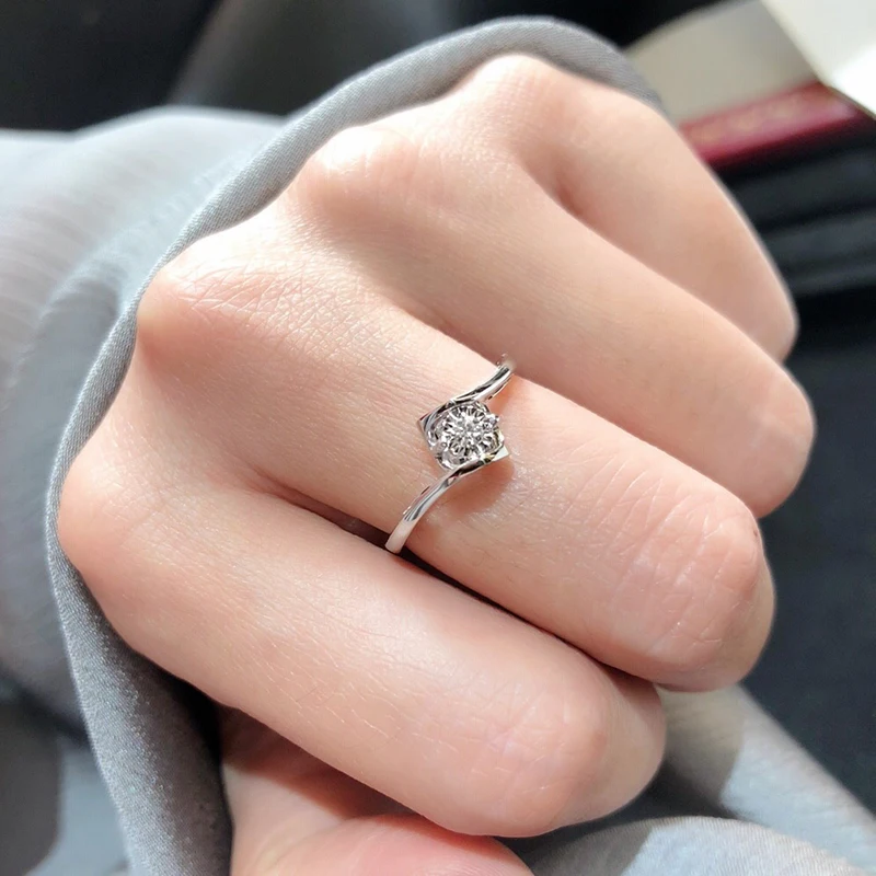 Классическое 1.0ct 6,5 мм созданное Муассанит роскошное качественное обручальное кольцо для невесты обручальное кольцо для женщин, Прямая поставка