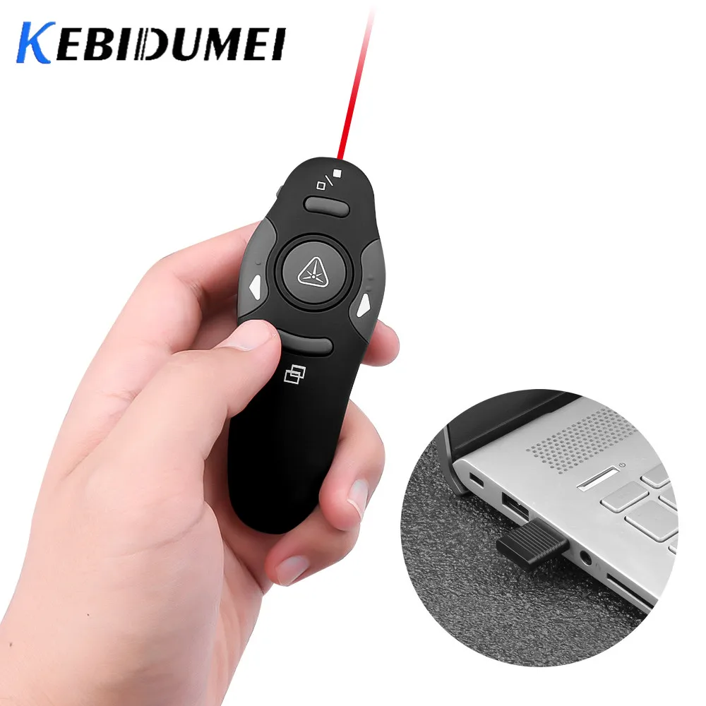 Kebidumei 2 4 ГГц беспроводной ведущий с красной лазерной указкой ручка USB RF пульт