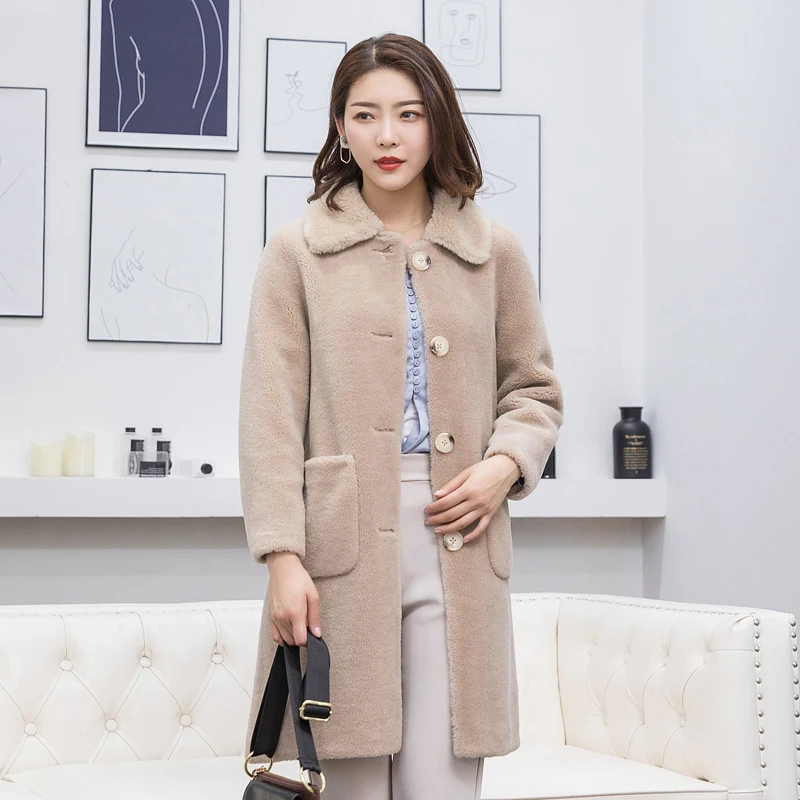 Женское пальто из овечьей шерсти длинное 100% зима 2020 MY3604 s | Женская одежда