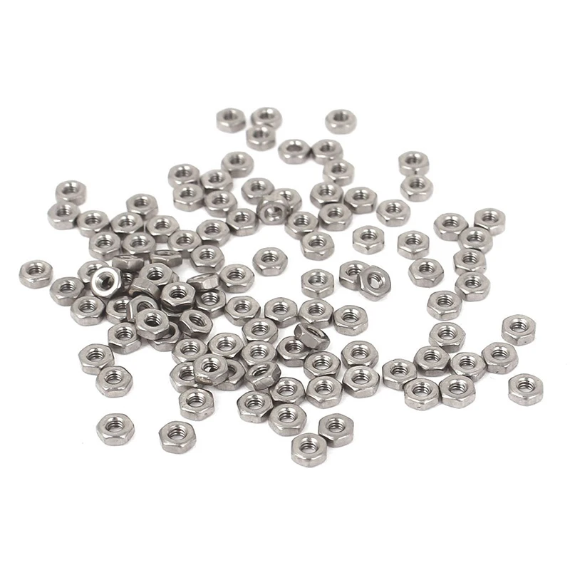 

Metric M2 Hex Nuts 304 Stainless Steel Fastener DIN934 100pcs for Bolt