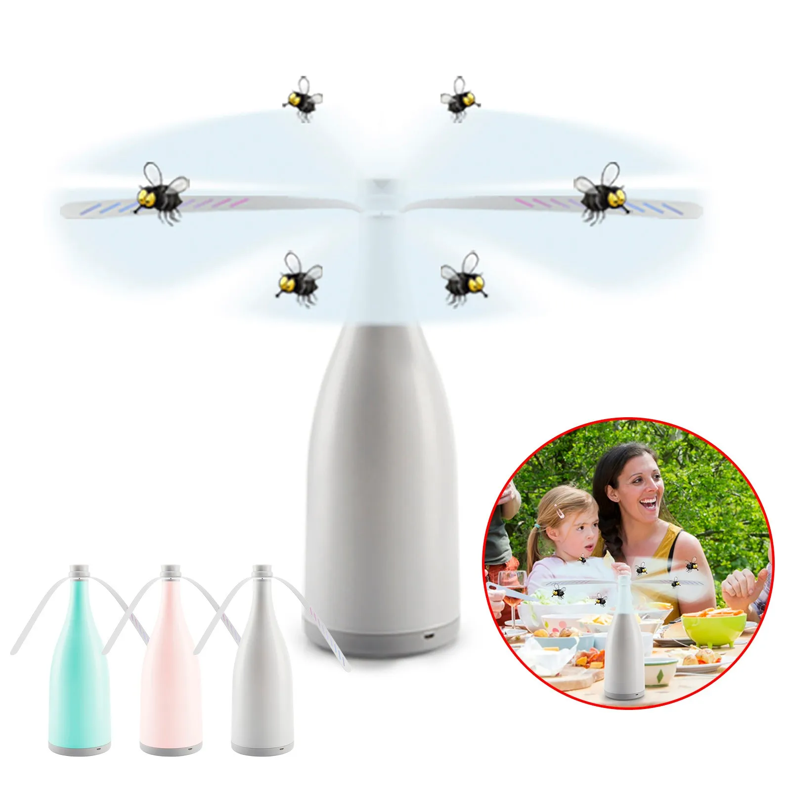 Portable Outdoor Kitchen Fly Repellent Fan Food Protector Fly Destroyer