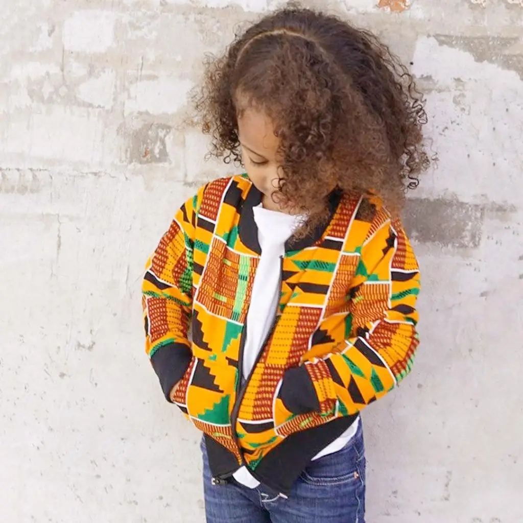 Осенняя африканская Дашики для маленьких мальчиков и девочек; ветронепроницаемое пальто; теплая верхняя одежда; куртка; Модная одежда года