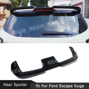 

For Ford Escape Kuga 2013-2019 ST Style Rear Spoiler Roof Wings ABS White Black Carbon Look Color Rear Boot Trim Cover