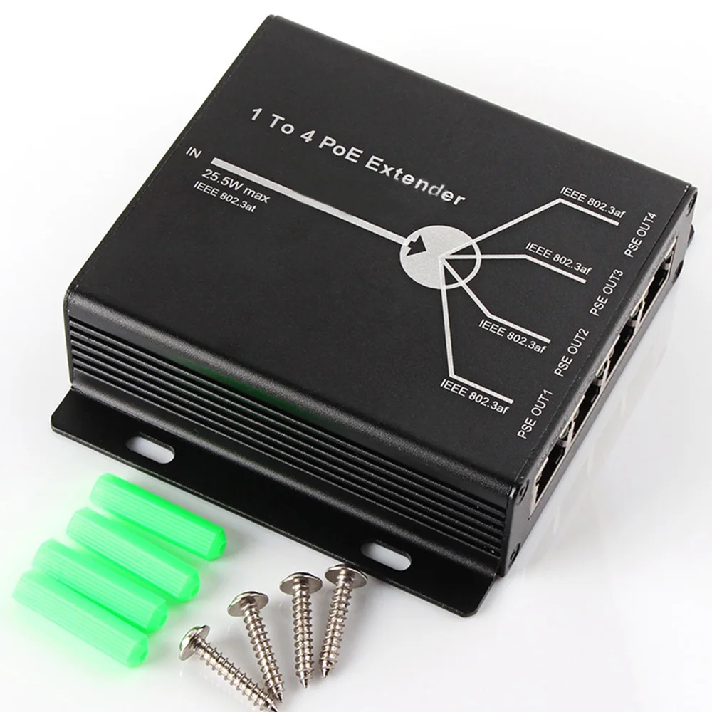 Estender a Transmissão de 120m para Câmera Porto Extensor Máximo ip 4 Ieee802.3af Poe 4 4 porto ieee802.3af poe extensor máximo estender