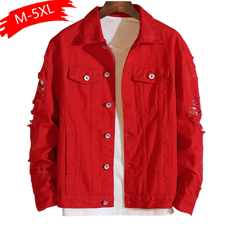 Свободная черная джинсовая куртка размера плюс, 4Xl 5Xl, Весенняя уличная одежда розового и красного цветов, базовая джинсовая куртка Lover'S, Повседневная Верхняя одежда