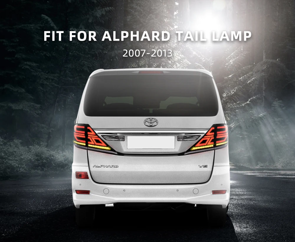 Vland завод для автомобиля задний фонарь для Alphard светодиодный задний фонарь 2007 2013 для Vellfire передний свет с движущимся сигналом