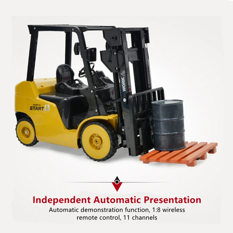 High Simulation Forklift Truck 2.4G RC Forklift Truck Loader Truck Auto Demo Lifting Music Light Car Engineering vehicle Boy Toy 4