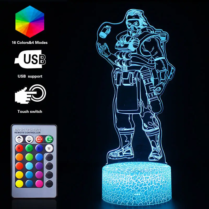3D игра серии ночник светодиодный настольная лампа дистанционного мультфильм новинка лава лампа Акриловая Иллюзия день рождения праздник рождественские подарки