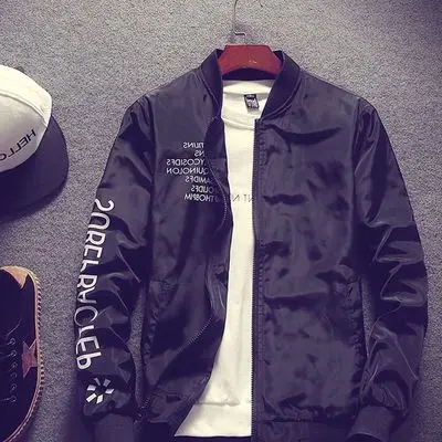 BLACK Модные весенние мужские повседневные бейсбольные куртки, мужские осенние пальто с воротником-стойкой и буквенным принтом в стиле хип-хоп, пальто, размер M-5XL - Цвет: BLACK