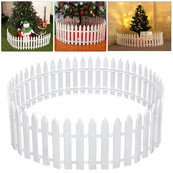 

30pcs 30x10cm Mini Plastic Barrier Simulation Fence Splicing Picket Fence Miniature for Christmas Decoration (White)