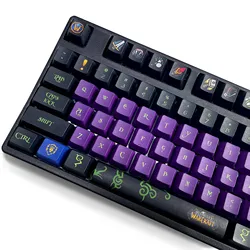 Game World of Warcraft Theme Pbt Keycaps 108 Key Set for Mechanical Keyboard Oem Profile Only KeyCap 104 100 98 96 87 60