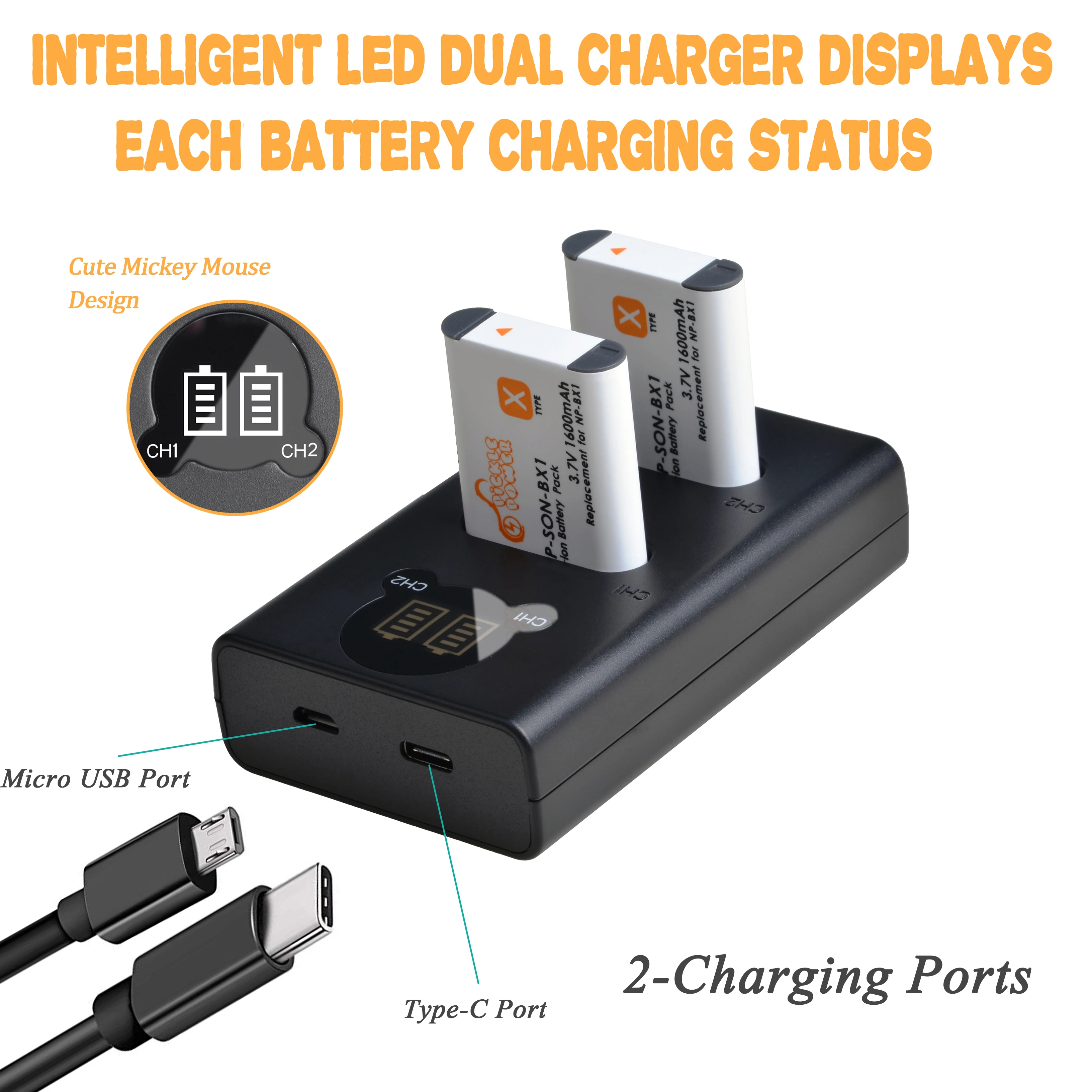 1600mAh NP-BX1 Battery for Sony ZV1F ZV-1 DSC RX1 RX100 M3 M2 RX1R