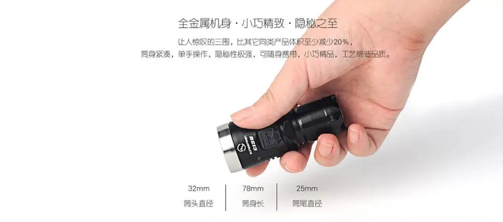 

new sunwayman C13R flashlight 380 lumens with USB charging port black