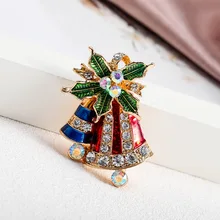 Женский простой Рождественский колокольчик, моделирующая брошь,, классический стиль, аксессуар из сплава