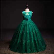 Летние праздничные платья принцессы с цветочным рисунком для девочек детская одежда на свадьбу, день рождения кружевное платье для девочек платья-пачки для маленьких девочек