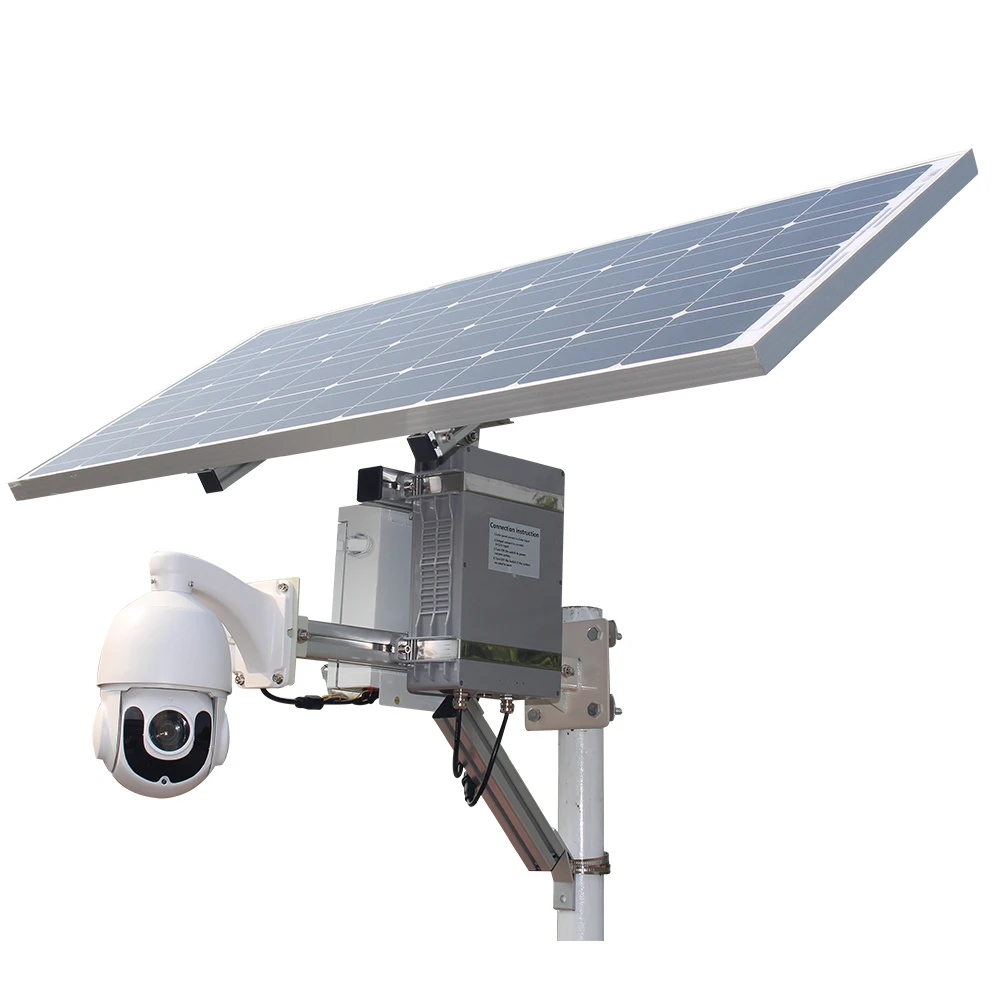 100w solar battery powered 4G camera gsm sim card slot 5MP 36X optical zoom wireless ip ptz outdoor security cctv with 480G SSD