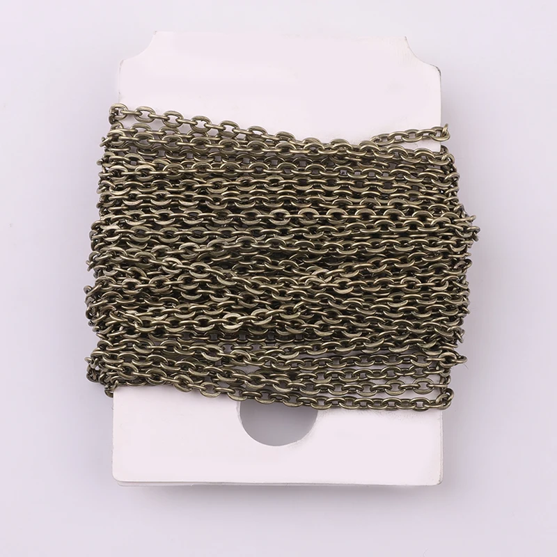 Versatile Multi-Color Flat Chain for DIY Jewelry Making - 5m Pack
