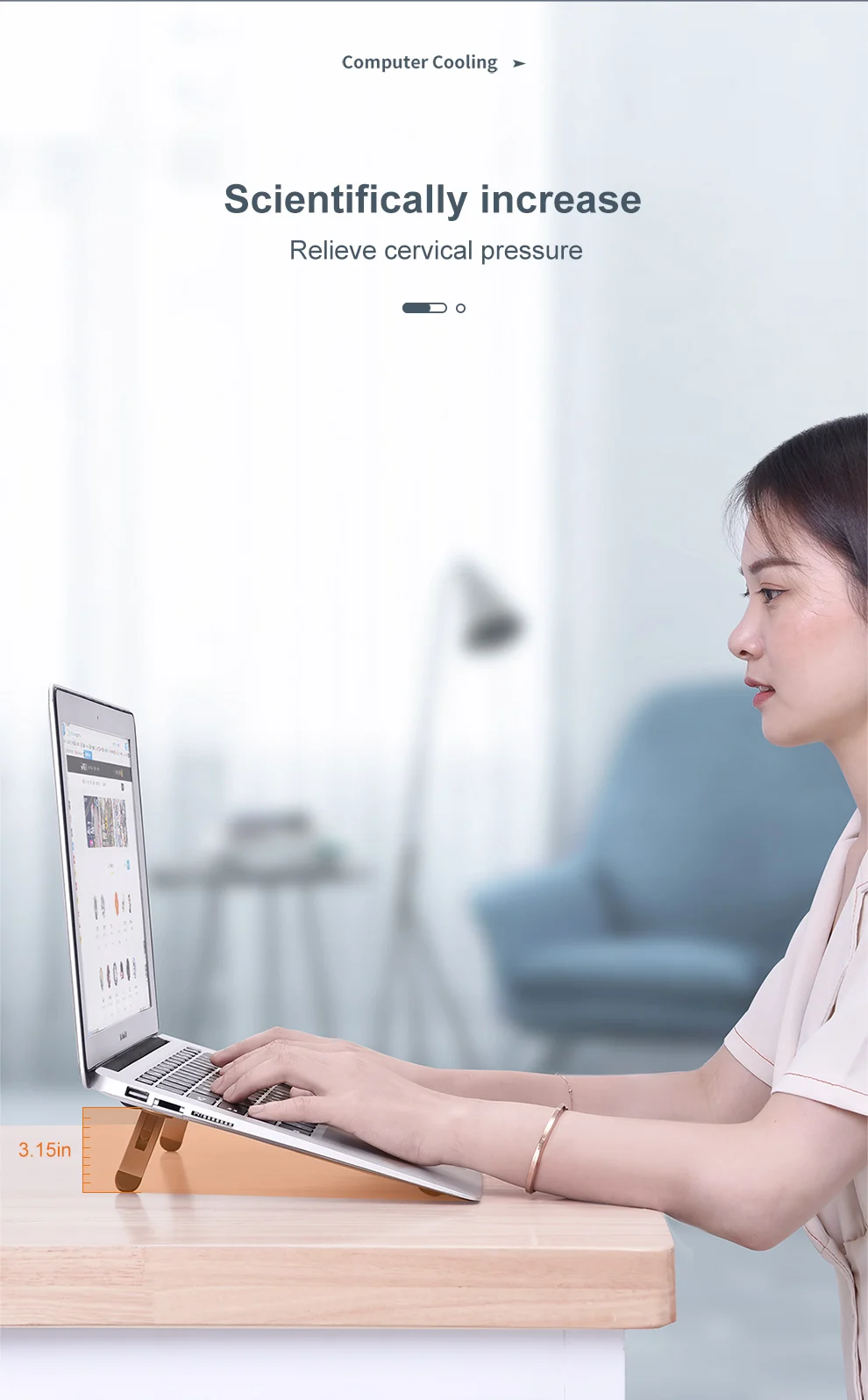 Oatsbasf tragbarer Laptopst änder für MacBook Pro Air Mini Halterung faltbarer Halter verstellbares Kühl kissen Notebook-Zubehör – Detail 9