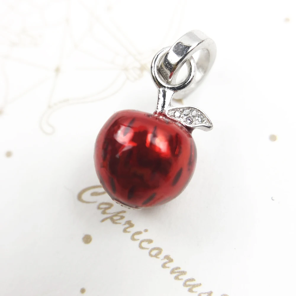 Pendant Apple Red Brand New Fashion 925 Sterling Silver Jewelry