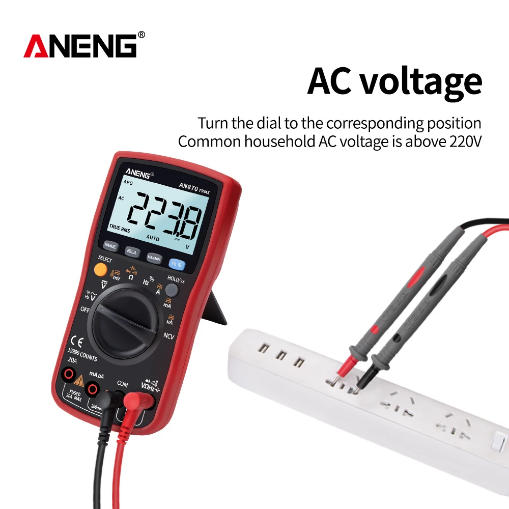 ANENG 870 мультиметр цифровой 19999 отсчетов тестер multimeter мультиметры tester dc